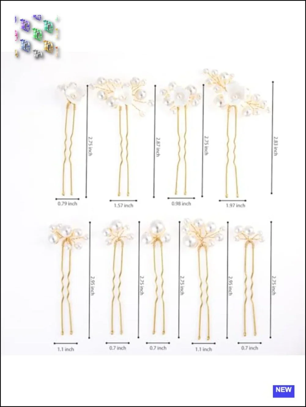 9Pcs White Flower Pearl Hair Pins Bridal Wedding Hair Accessories Women